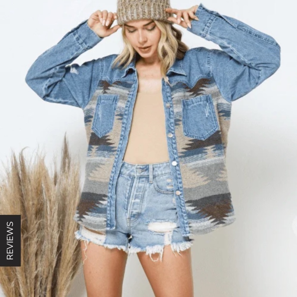 Denim Contrast Chouyatou Jacket size L